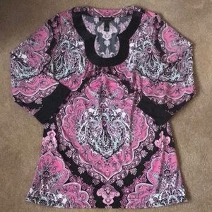 Paisley Pink and Black Top